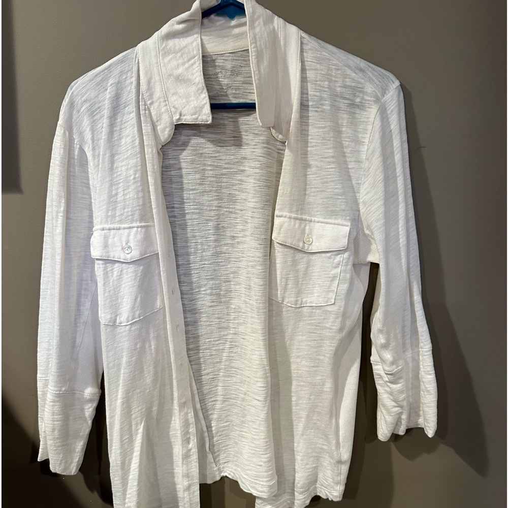 Workshop White Button Down Top - image 1